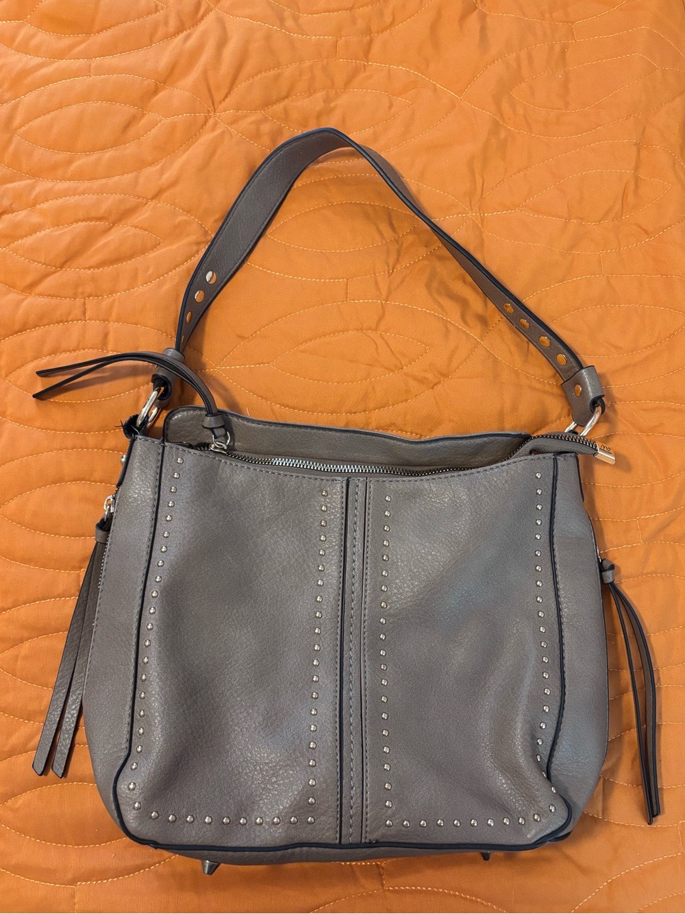 Montana West Studded Hobo Bag - Brown/Gray